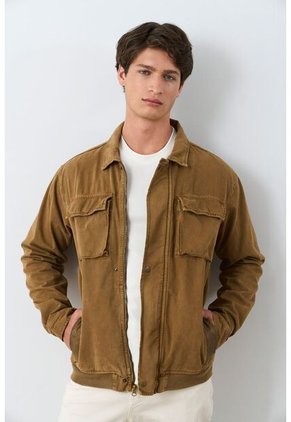 Chaqueta Vireo En Dril Para Hombre Semi Ajustada Chaqueta Vireo En Dril Para Hombre Semi Ajustada Cafe Claro XXL VÉLEZ