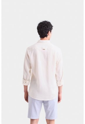 Camisa Manga Larga En Lino Para Hombre Silueta Semi Ajustada Camisa Manga Larga En Lino Para Hombre Silueta Semi Ajustada Arena L VÉLEZ