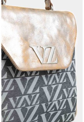 Morral Thaila De Cuero Folia Y Lona Para Mujer Tapa Hexagonal Morral Thaila De Cuero Folia Y Lona Para Mujer Tapa Hexagonal Plata Vélez