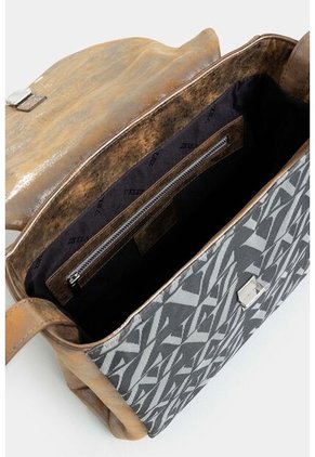 Morral Thaila De Cuero Folia Y Lona Para Mujer Tapa Hexagonal Morral Thaila De Cuero Folia Y Lona Para Mujer Tapa Hexagonal Plata Vélez