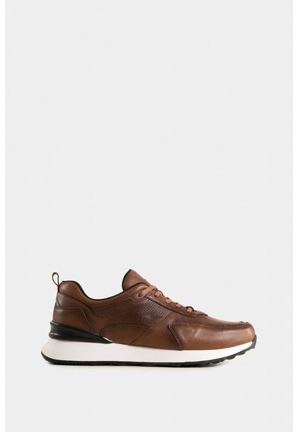 Tenis Galis 3 De Cuero Liso Para Hombre Cordón Encerado Tenis Galis 3 De Cuero Liso Para Hombre Cordón Encerado Miel 45 VÉLEZ