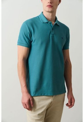 Polo Manga Corta Essential Para Hombre Textura Polo Manga Corta Essential Para Hombre Textura Azul Aguamarina XXL VÉLEZ
