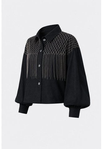 Chaqueta Alhena En Tejido Plano Para Mujer Bordado Millaré Chaqueta Alhena En Tejido Plano Para Mujer Bordado Millaré Negro XS VÉLEZ Vélez