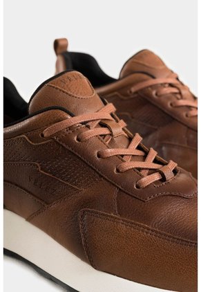 Tenis Galis 3 De Cuero Liso Para Hombre Cordón Encerado Tenis Galis 3 De Cuero Liso Para Hombre Cordón Encerado Miel 45 VÉLEZ