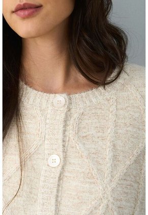 Cardigan Tejido Con Lúrex Para Mujer Soren Cardigan Tejido Con Lúrex Para Mujer Soren Crema XS VÉLEZ