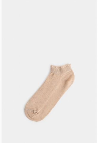 Calcetines Tobilleros En Tejido Rectilíneo Para Mujer Detalle Lúrex Calcetines Tobilleros En Tejido Rectilíneo Para Mujer Detalle Lúrex Crema XS VÉLEZ Vélez