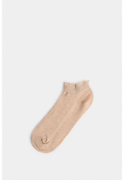 Calcetines Tobilleros En Tejido Rectilíneo Para Mujer Detalle Lúrex Calcetines Tobilleros En Tejido Rectilíneo Para Mujer Detalle Lúrex Crema XS VÉLEZ