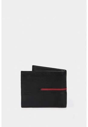 Billetera De Cuero Inserto Contrastes Negro Billetera De Cuero Inserto Contrastes Negro VÉLEZ