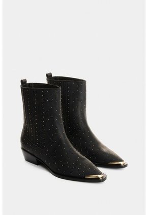 Botines Caña Baja De Cuero Para Mujer Kiwa Botines Caña Baja De Cuero Para Mujer Kiwa Negro 37 VÉLEZ