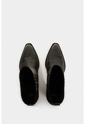 Botines Caña Baja De Cuero Para Mujer Kiwa Botines Caña Baja De Cuero Para Mujer Kiwa Negro 37 VÉLEZ