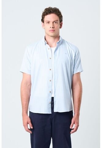 Camisa Manga Corta Enif Para Hombre Silueta Clásica Camisa Manga Corta Enif Para Hombre Silueta Clásica Azul Claro XXL Vélez Vélez
