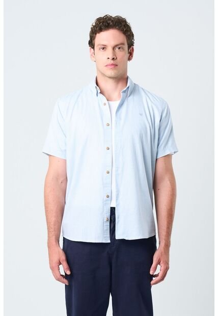 Camisa Manga Corta Enif Para Hombre Silueta Clásica Camisa Manga Corta Enif Para Hombre Silueta Clásica Azul Claro XXL Vélez