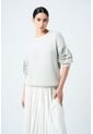 Sweater Draco Tejido Para Mujer Detalle Flecos Y Millaré Sweater Draco Tejido Para Mujer Detalle Flecos Y Millaré Crema XS VÉLEZ de Vélez