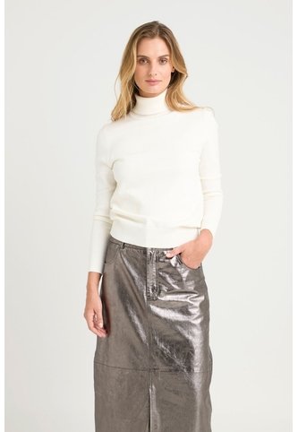 Sweater Tejido Básico Maqui Para Mujer Cuello Tortuga Sweater Tejido Básico Maqui Para Mujer Cuello Tortuga Crema L VÉLEZ Vélez