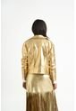 Chaqueta Biker Thaila De Cuero Para Mujer Acabado Metalizado Chaqueta Biker Thaila De Cuero Para Mujer Acabado Metalizado Dorado XXL VÉLEZ de Vélez