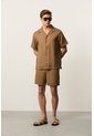 Camisa Manga Corta En Lino Para Hombre Málaga Camisa Manga Corta En Lino Para Hombre Málaga Tabaco XL VÉLEZ de Vélez