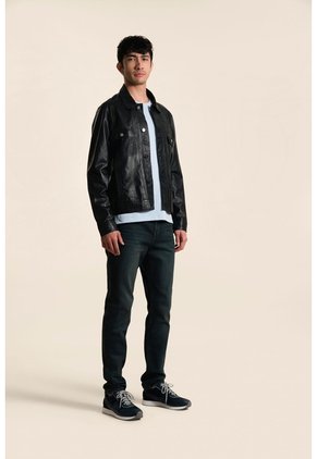 Chaqueta Trucker Paraná De Cuero Para Hombre Corte Clásico Chaqueta Trucker Paraná De Cuero Para Hombre Corte Clásico Negro L VÉLEZ