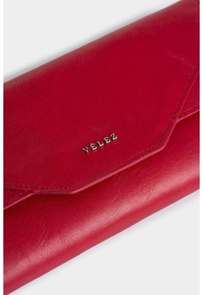 Billetera Porta Chequera Damasco De Cuero Para Mujer Diseño Hexagonal Billetera Porta Chequera Damasco De Cuero Para Mujer Diseño Hexagonal Rojo VÉLEZ