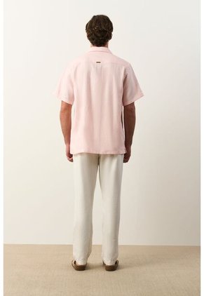 Camisa Manga Corta En Lino Para Hombre Málaga Camisa Manga Corta En Lino Para Hombre Málaga Rosado S VÉLEZ