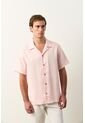 Camisa Manga Corta En Lino Para Hombre Málaga Camisa Manga Corta En Lino Para Hombre Málaga Rosado S VÉLEZ de Vélez