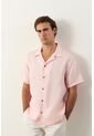 Camisa Manga Corta En Lino Para Hombre Málaga Camisa Manga Corta En Lino Para Hombre Málaga Rosado S VÉLEZ de Vélez