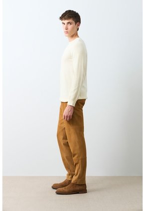 Sweater Tejido En Algodón Para Hombre Manga Ranglan Sweater Tejido En Algodón Para Hombre Manga Ranglan Crema XXL VÉLEZ