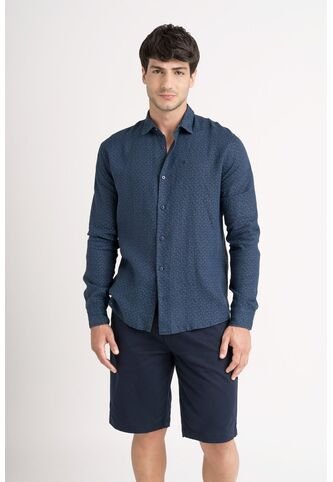 Camisa Manga Larga Geranio En Lino Para Hombre Liviana Camisa Manga Larga Geranio En Lino Para Hombre Liviana Azul Oscuro L VÉLEZ Vélez