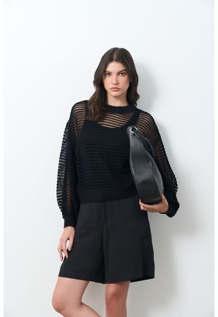 Sweater Tejido Taroa Para Mujer Semi Cropped Sweater Tejido Taroa Para Mujer Semi Cropped Negro M VÉLEZ
