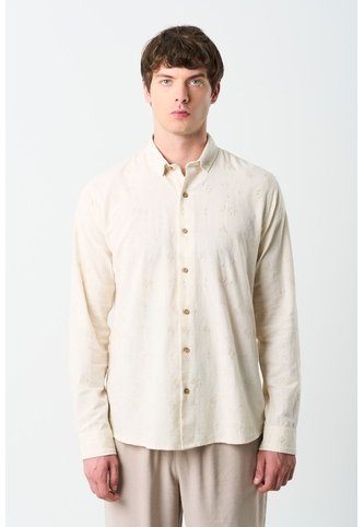 Camisa Manga Larga Semi Fitted Para Hombre Asiri Camisa Manga Larga Semi Fitted Para Hombre Asiri Crema S VÉLEZ Vélez