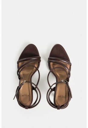 Sandalia Tacón Thaila De Cuero Para Mujer Dima Ovalada Sandalia Tacón Thaila De Cuero Para Mujer Dima Ovalada Cafe 39 Vélez