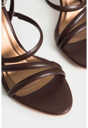 Sandalia Tacón Thaila De Cuero Para Mujer Dima Ovalada Sandalia Tacón Thaila De Cuero Para Mujer Dima Ovalada Cafe 39 Vélez