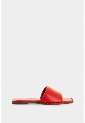 Sandalia Plana De Cuero Para Mujer Aurora Sandalia Plana De Cuero Para Mujer Aurora Rojo 36 VÉLEZ