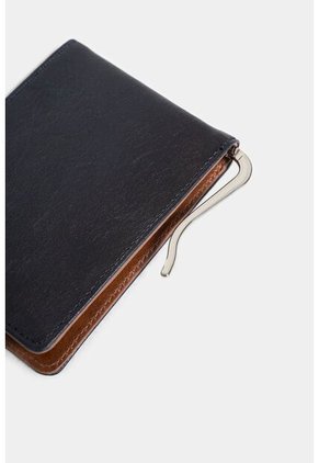 Porta Billetes Helios De Cuero Para Hombre Silueta Minimalista Porta Billetes Helios De Cuero Para Hombre Silueta Minimalista Azul Oscuro VÉLEZ