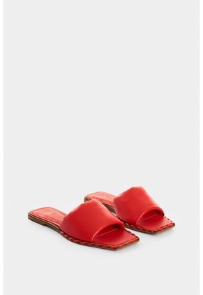 Sandalia Plana De Cuero Para Mujer Aurora Sandalia Plana De Cuero Para Mujer Aurora Rojo 36 VÉLEZ