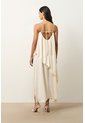 Vestido Loa Maxi Con Efecto Satinado Para Mujer Vestido Loa Maxi Con Efecto Satinado Para Mujer Crema 12 VÉLEZ de Vélez