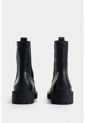 Botines Caltha De Cuero Para Mujer Suela Dentada Botines Caltha De Cuero Para Mujer Suela Dentada Negro 36 Vélez