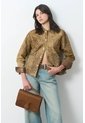 Chaqueta En Cuero Pelo Print Venado Para Mujer Chaqueta En Cuero Pelo Print Venado Para Mujer Miel XXL VÉLEZ de Vélez