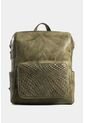 Morral Saba De Cuero Para Mujer Bolsillo Frontal Grabado Morral Saba De Cuero Para Mujer Bolsillo Frontal Grabado Verde VÉLEZ de Vélez