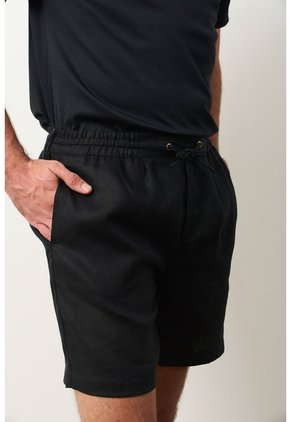 Bermuda En Lino Para Hombre Bélgica Bermuda En Lino Para Hombre Bélgica Negro 32 VÉLEZ