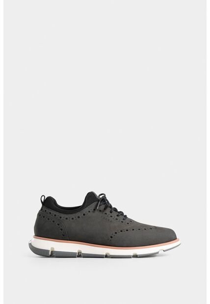 Zapatos Cordón Apolo De Cuero Para Hombre Detalles Deportivos Zapatos Cordón Apolo De Cuero Para Hombre Detalles Deportivos Gris Pistola 41 Vélez