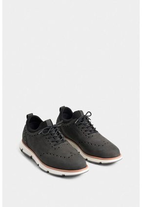 Zapatos Cordón Apolo De Cuero Para Hombre Detalles Deportivos Zapatos Cordón Apolo De Cuero Para Hombre Detalles Deportivos Gris Pistola 41 Vélez
