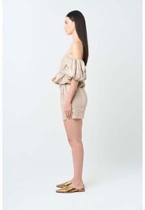 Camisa Elios En Lino Para Mujer Silueta Cropped Camisa Elios En Lino Para Mujer Silueta Cropped Arena XS VÉLEZ