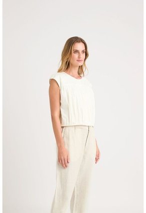 Camisa Clavel En Tejido Plano Para Mujer Largo Cropped Camisa Clavel En Tejido Plano Para Mujer Largo Cropped Blanco S Vélez