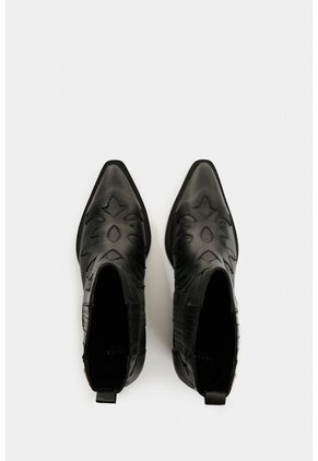 Botines Texanos De Cuero Para Mujer Nara Botines Texanos De Cuero Para Mujer Nara Negro 36 VÉLEZ