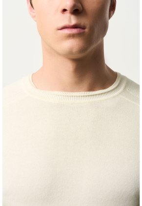 Sweater Tejido En Algodón Para Hombre Manga Ranglan Sweater Tejido En Algodón Para Hombre Manga Ranglan Crema XXL VÉLEZ