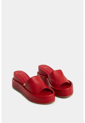 Sandalia Plataforma Geranio De Cuero Para Mujer Dima Ovalada Sandalia Plataforma Geranio De Cuero Para Mujer Dima Ovalada Rojo 34 Vélez