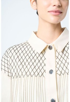 Chaqueta Alhena En Tejido Plano Para Mujer Bordado Millaré Chaqueta Alhena En Tejido Plano Para Mujer Bordado Millaré Crema M VÉLEZ