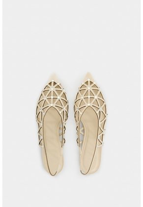Baleta Hybris De Cuero Para Mujer Cortes Baleta Hybris De Cuero Para Mujer Cortes Beige 38 VÉLEZ