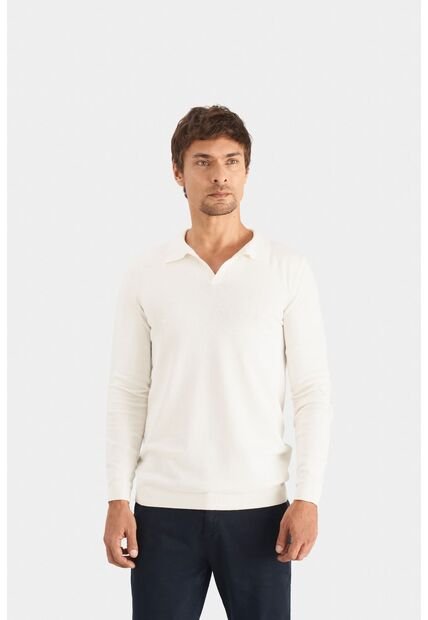 Polo Manga Larga Pyxis Tejida Para Hombre Polo Manga Larga Pyxis Tejida Para Hombre Crema XL Vélez