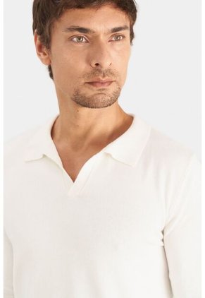 Polo Manga Larga Pyxis Tejida Para Hombre Polo Manga Larga Pyxis Tejida Para Hombre Crema XL Vélez